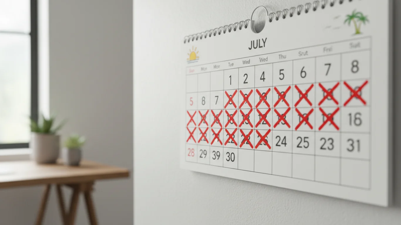 A Corrente da Consistência Calendário com dias marcados em sequência mostrando consistência.