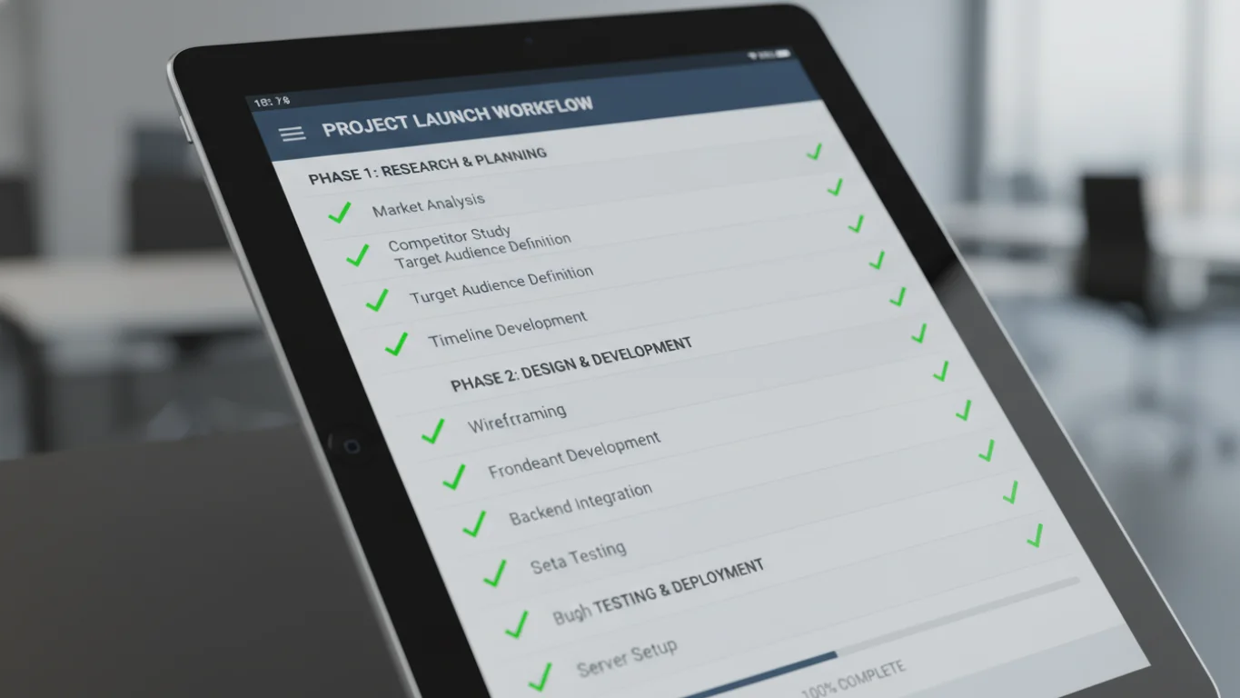 Automação de Decisões via Checklist Checklist digital automatizando decisões e tarefas recorrentes